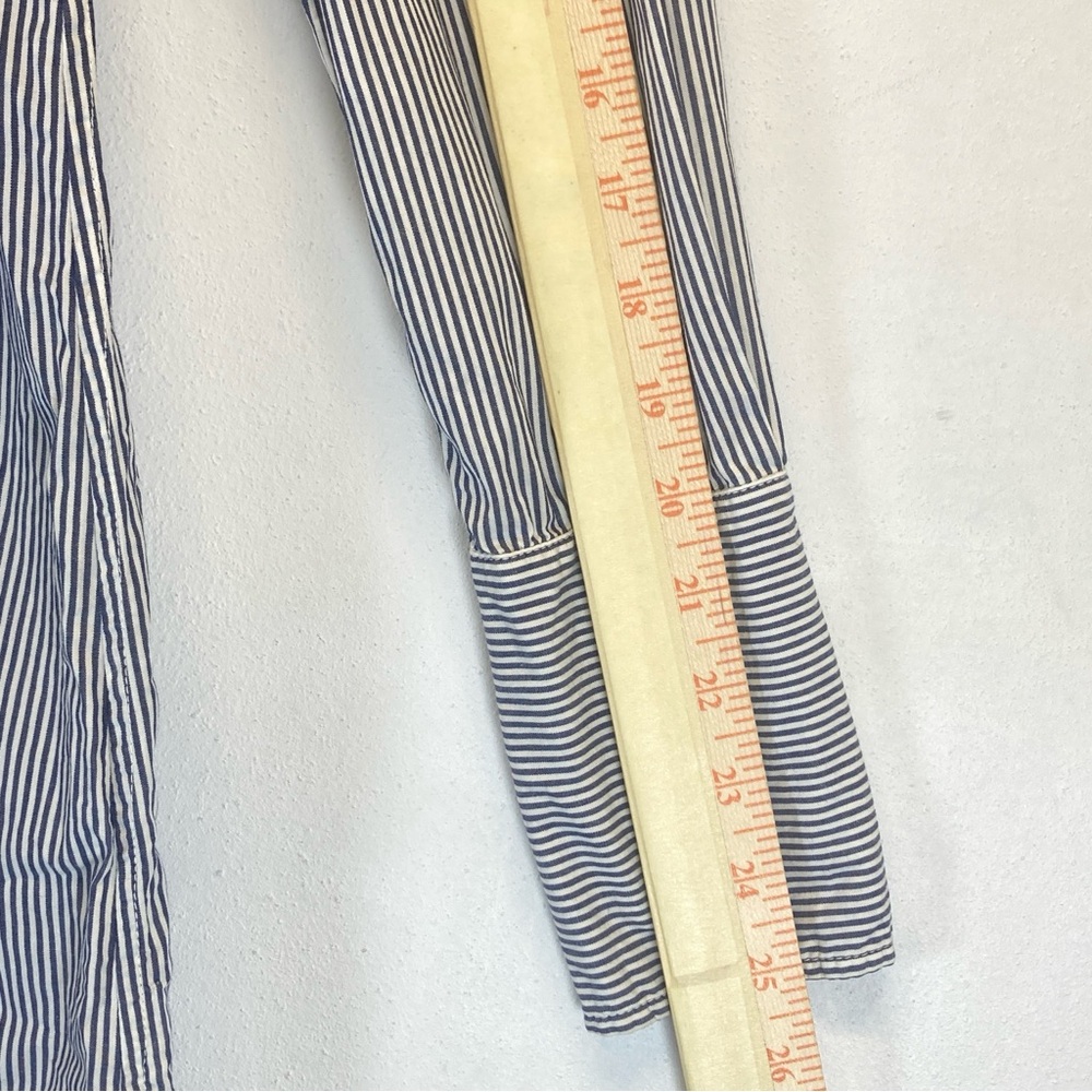 Nili Lotan Shirt Dress Blue White Striped Button Down Front XS long Sleeve - Picture 10 of 16